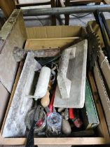Box Of Assorted Tools, Saw Blades Etc
