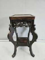 Victorian Mahogany Carved Jardiniere Stand H76cm