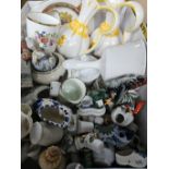 Box Including Assorted Thimbles, Goss Ware & Other China Etc