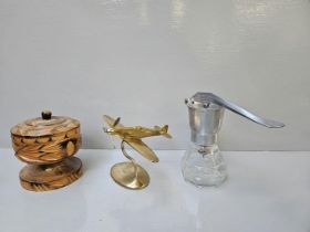 Brass Aeroplane Desk Piece, Calligraphy Pen Set In Box, BEL Cream Maker Etc