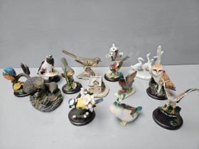 Box Including Miniature Bird Figures Etc