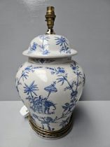 Blue & White Oriental Lamp H43cm