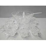 Cut Glass Punch Bowl, 12 Cups Etc