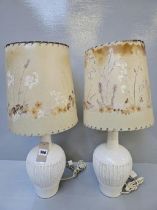 Pair Of Ware Lamps & Shades