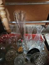 Box Of Assorted Glasses, Vases Etc