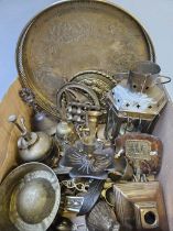 Box Of Assorted Brassware