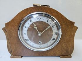 Walnut Mantel Clock & Key