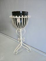 Wrought Iron Plant Stand & Planter H80cm