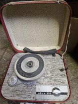 Old Alba 209 Record Player In Case & Records