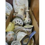 Box Including Assorted Dressing Table Pieces, Pin Dishes Etc