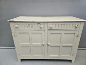 White Painted Cupboard H93cm W126cm D49cm