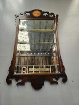 Victorian Mahogany Inlaid Hall Mirror