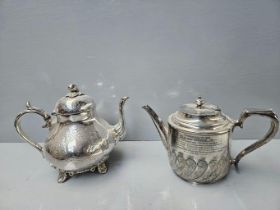 4 Assorted Plated Teapots