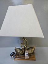 Brass Swan Table Lamp H50cm