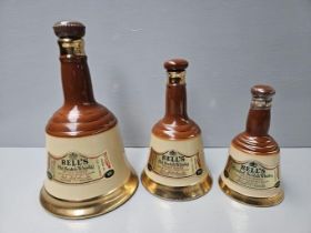 3 Famous Grouse & Big 'T' Whisky Jugs & 3 Bell's Whisky Decanters