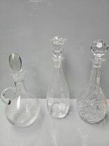 6 Assorted Cut Glass Decanters