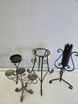 4 Wrought Iron Candleholders