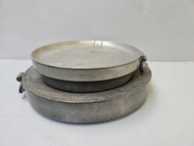 2 Victorian Pewter Food Warmers