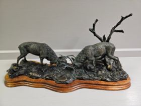 Border Fine Arts Bronze 'Highland Challenge' L127 Limited Edition 111/200 By M Laing Hunt With Certi