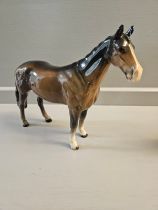 Beswick Thoroughbred Horse H18cm And Beswick Pony H14cm