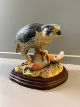 Border Fine Arts ‘Peregrine Falcon’ L01 By Victor Hayton Limited Edition 142/250 On Wood Base With C