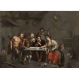 JACOB JORDAENS (SCHULE ODER NACHFOLGER) BESUCH EINES SATYRS BEI EINER BÄUERLICHEN FAMILIE