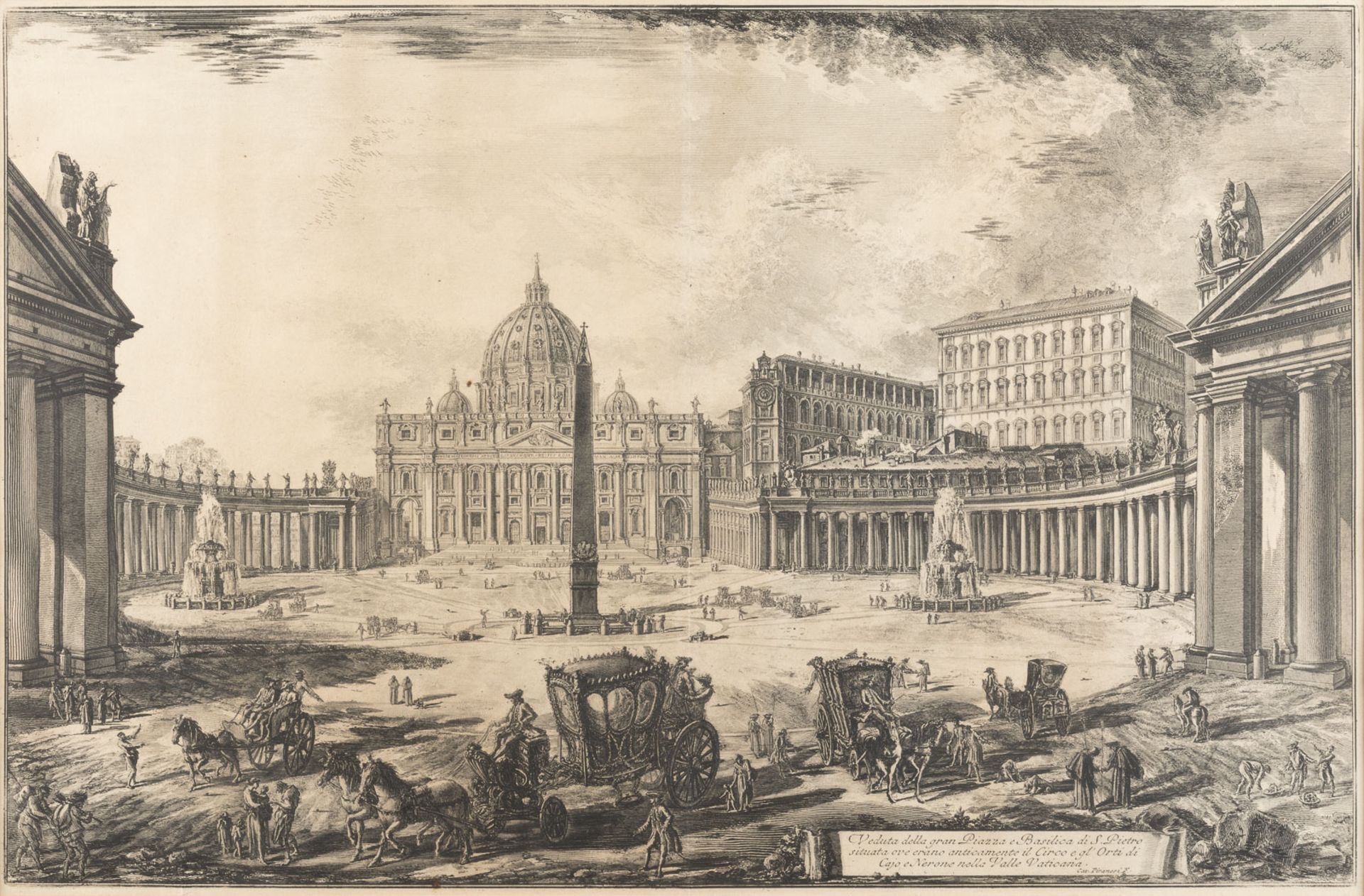 'VEDUTA DELLA GRAN PIAZZA E BASILICA DI S. PIETRO SITUATA OVE ERANO ANTICAMENTE IL CIRCO (...)'