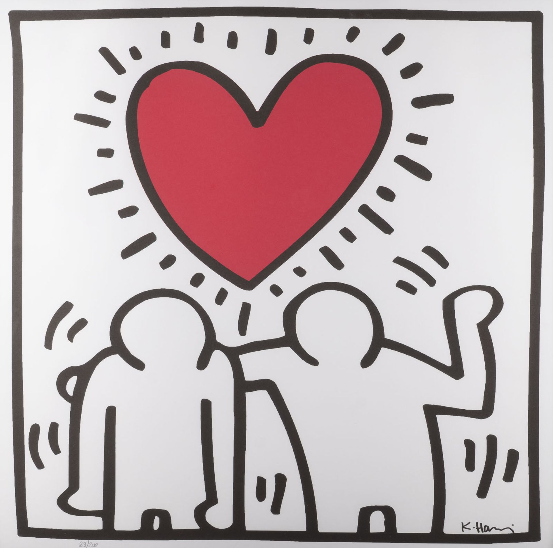 KEITH HARING (NACH) HEART COUPLE