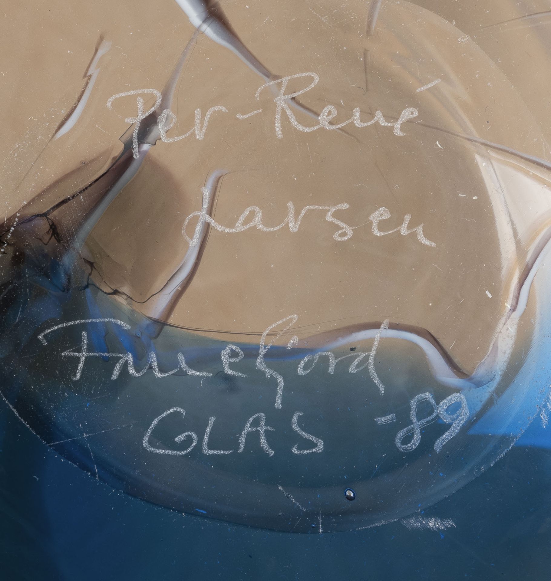 PER RENÉ LARSEN OVALE VASE STUDIOGLAS - Bild 2 aus 2