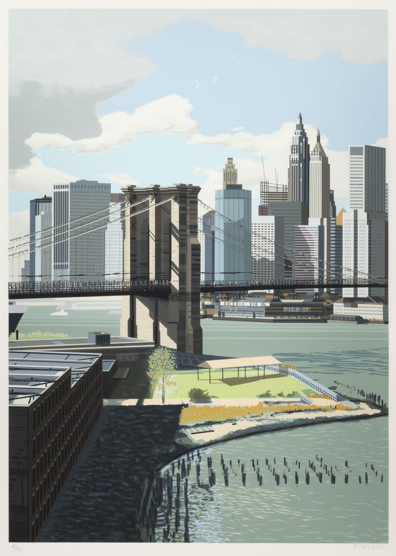 RICHARD ESTES 'EAST RIVER, NEW YORK' (1989)