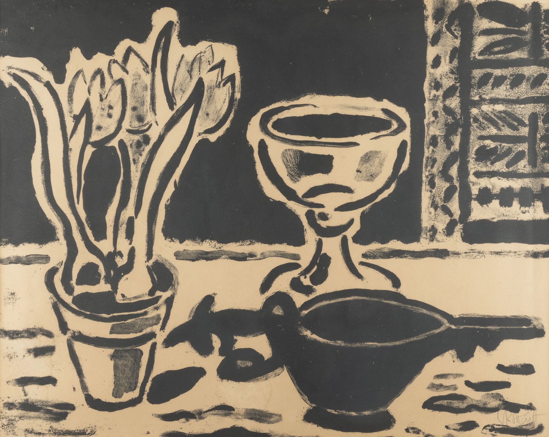 KARL SCHMIDT-ROTTLUFF 'STILLEBEN MIT KROKUSTOPF' (1953/54)