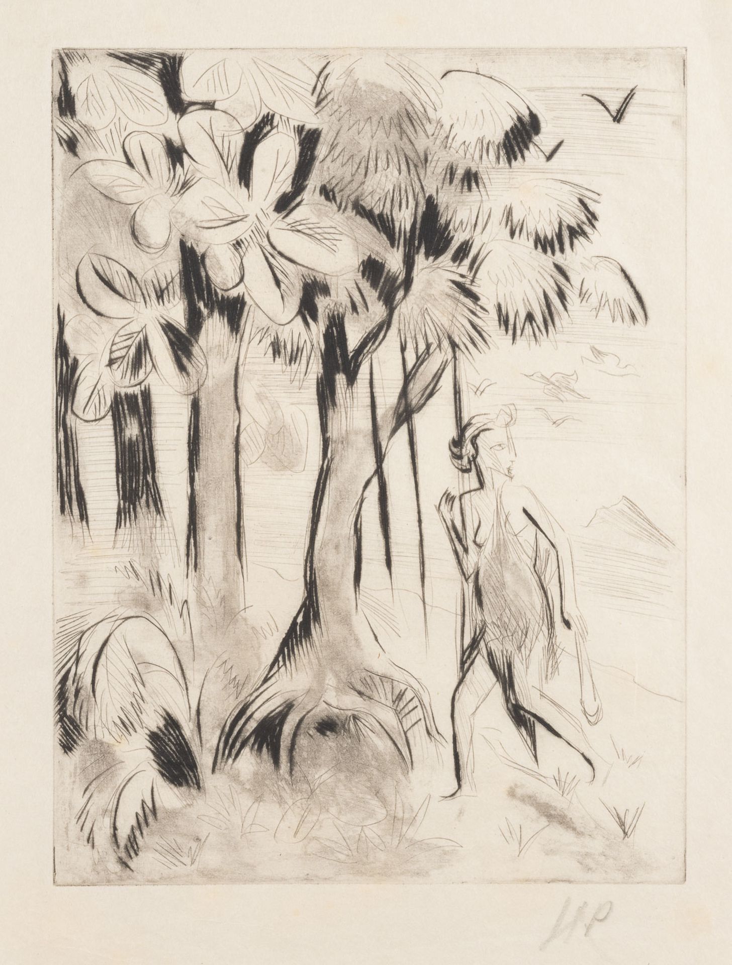 HERMANN MAX PECHSTEIN 'YALI V (DAS MÄDCHEN AUF DER FLUCHT)' (1923)