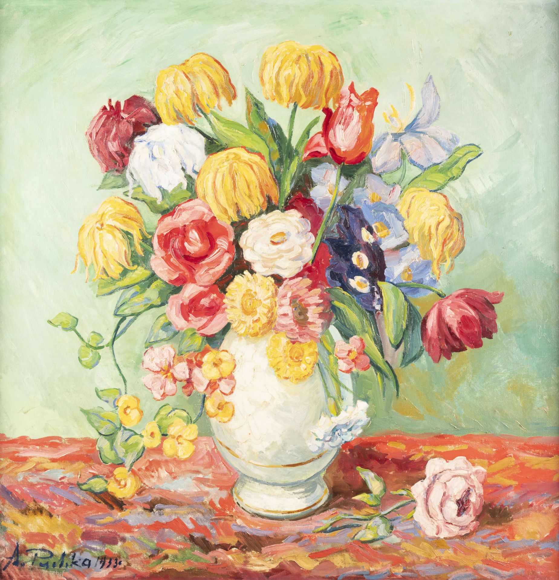 A. TUHKA Tätih um 1933 Stillleben mit Blumen