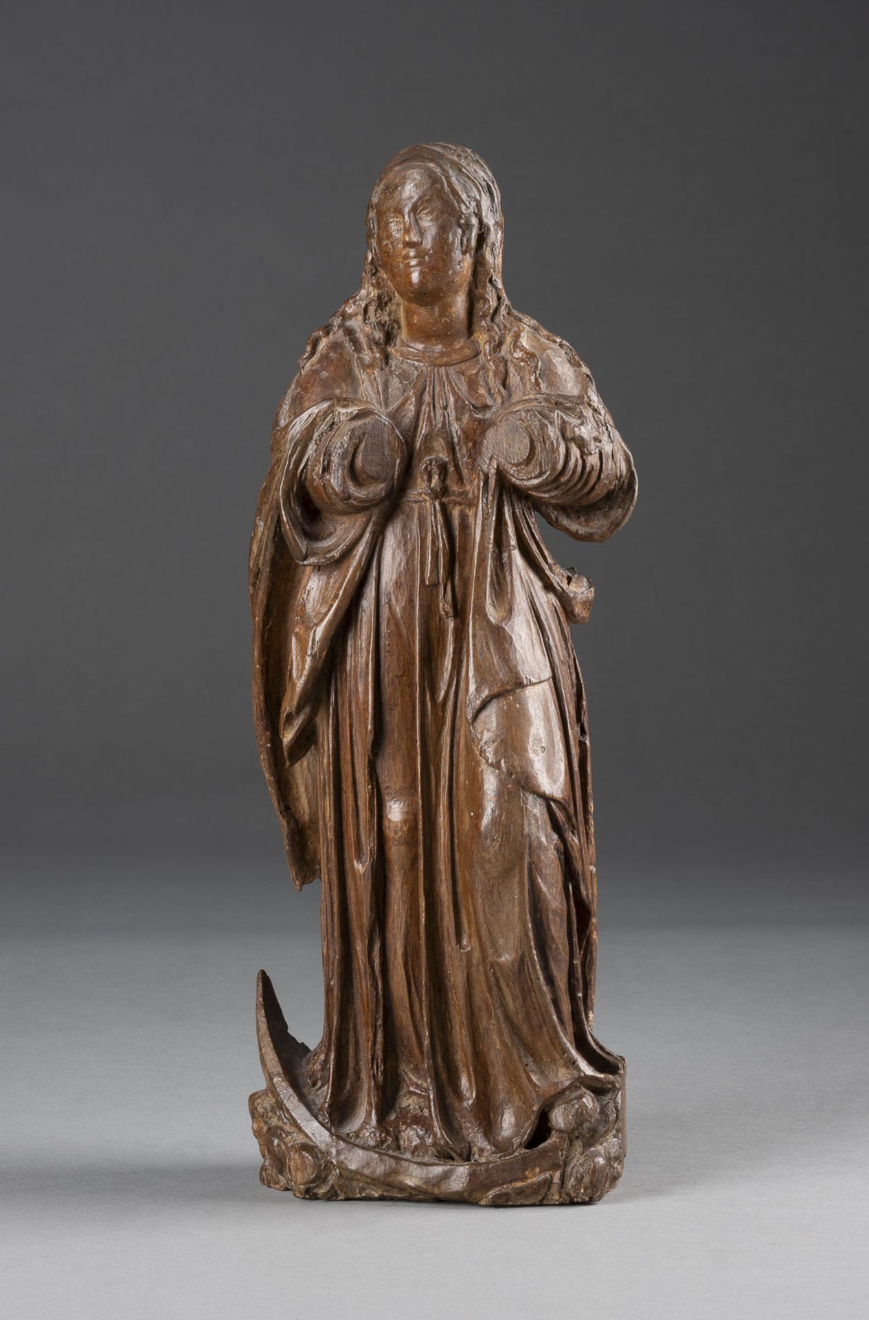 MONDSICHEL MADONNA  Süddeutsch oder Italien, 17. Jh.  Holz,