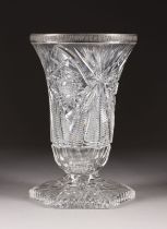 A LARGE SILVER-MOUNTED CUT GLASS VASE
