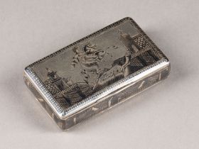 A SILVER AND NIELLO SNUFF BOX