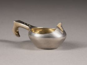 A SMALL SILVER PARCEL-GILT KOVSH