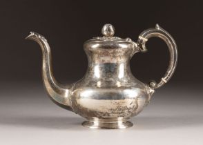 A SILVER TEA POT