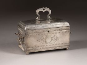 A SILVER CASKET