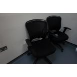 2x black office chairs