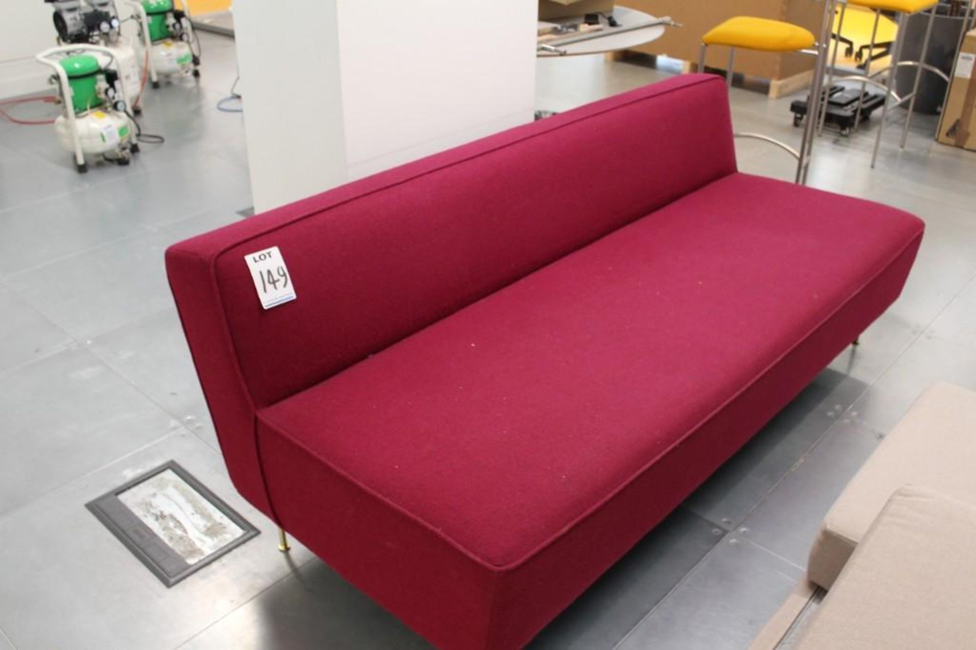 3 Seater Cloth upholstered Magenta sofa