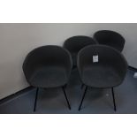 4x Dark grey bucket chairs