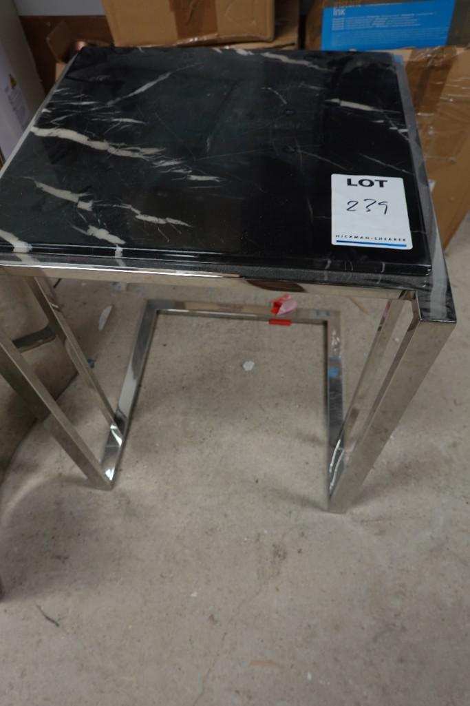 Chrome framed marble table