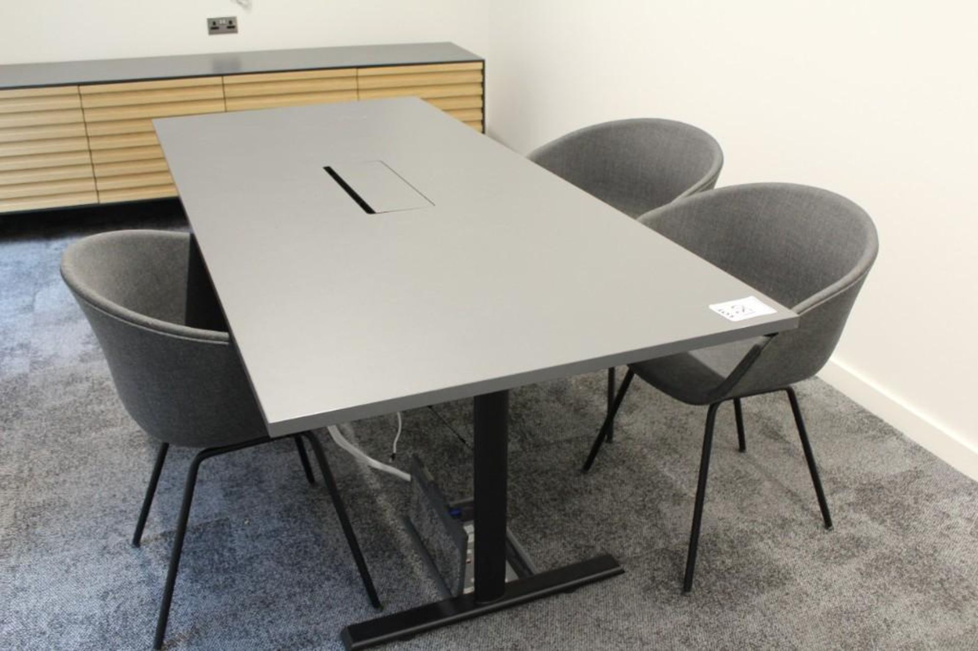 2x Grey Melamine table 2m x 0.9m