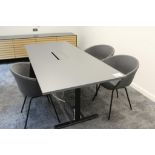2x Grey Melamine table 2m x 0.9m
