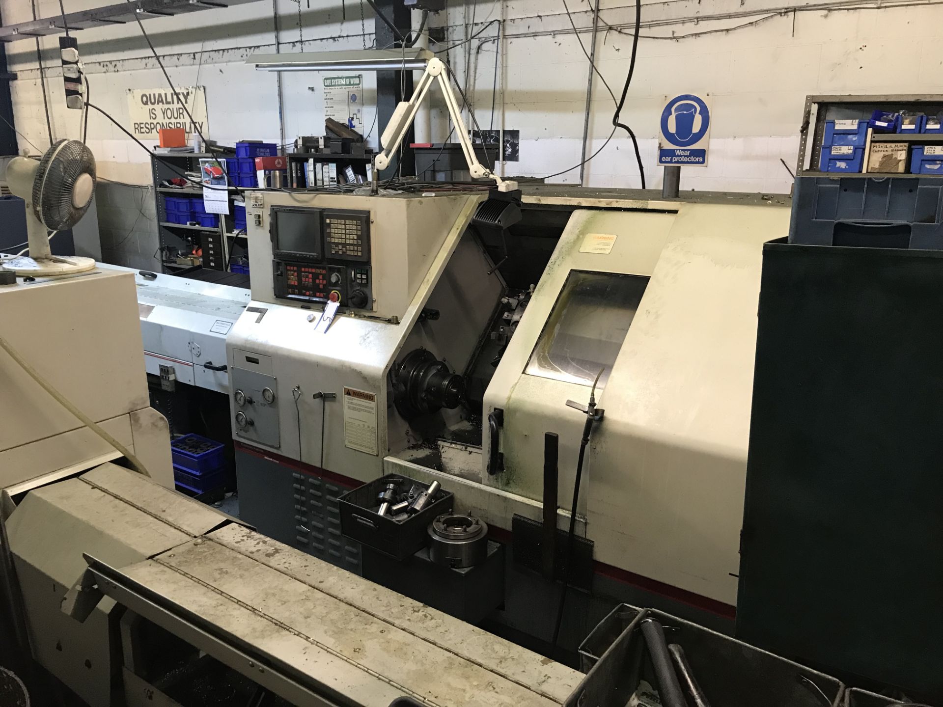 Cincinnati Hawk CNC Lathe Bar Collet Chuck12 Station TurretFanuc 21i-T Controls Hydrafeed ML1, Magaz