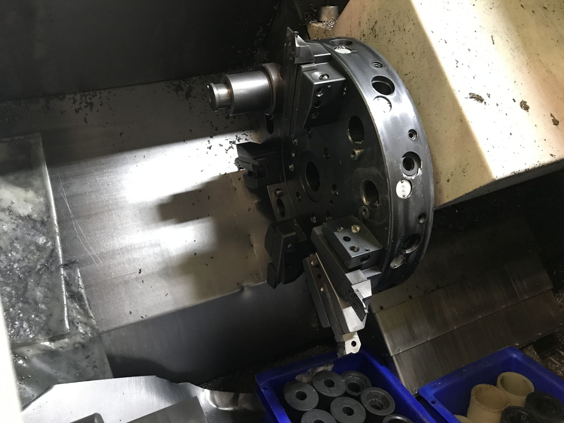 Cincinnati Hawk CNC Lathe 2 Jaw Chuck12 Station TurretFanuc 21i-T Controls Hydrafeed ML1 Magazine Ba - Image 4 of 7