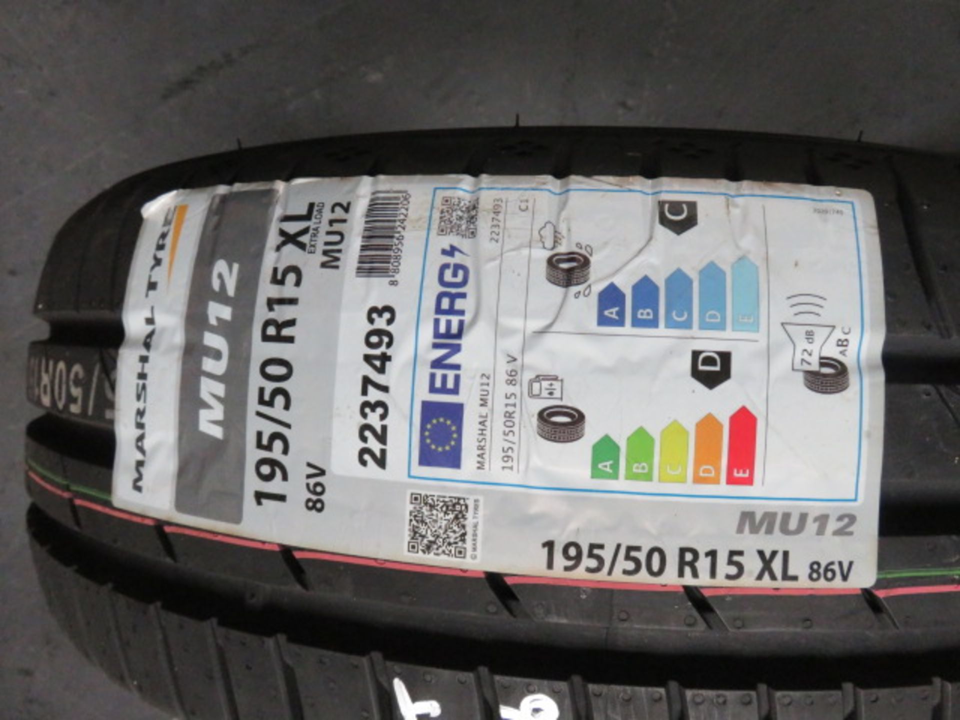 New Marshall Tyres MU12 195/50R15 XL (Extra Load) Tyre As Lotted - Image 2 of 2