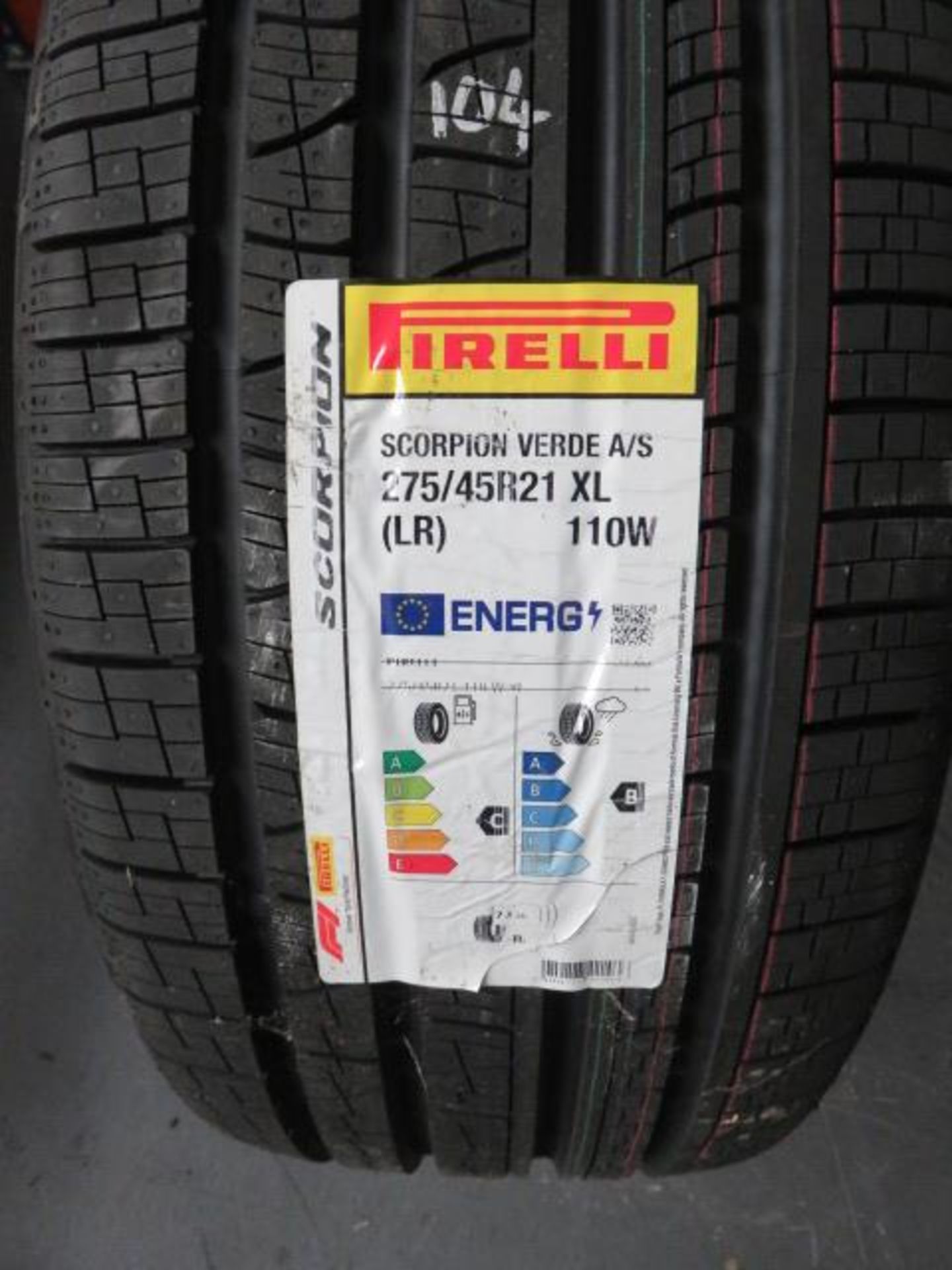 New Pirelli Scorpion Verde A/S 275/45R21 XL Tyre As Lotted - Image 2 of 2