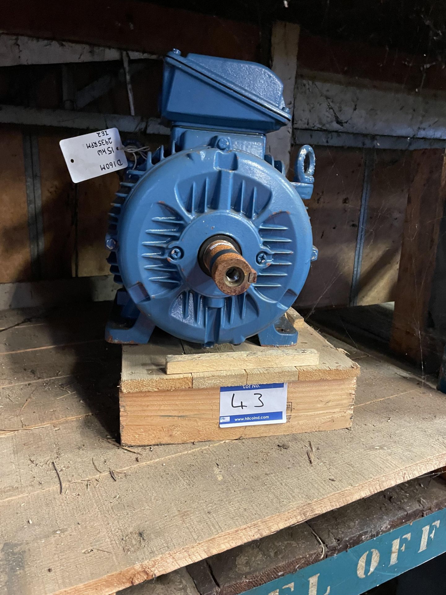 1 Model D160M 15kw 2935 RPM Motor IE2. Arjo Number 39-02-30